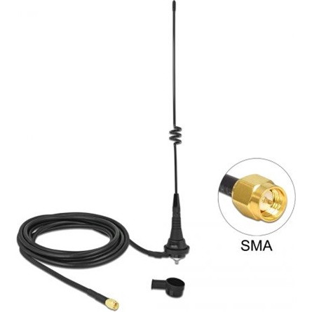 Delock LPWAN 868 MHz antenna SMA-dugó 4,5 dBi irányítatlan, rögzített, csatlakozókábellel RG-58 C/U