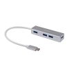 Equip-Life USB Hub - 128958 (USB-C 3.0, 4 Port, USB tápellátás, kompakt dizájn, ezüst)