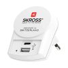 SKROSS PRO+ utazó töltő USB+Type-C aljzat 250V/7A, földelt, FEHÉR