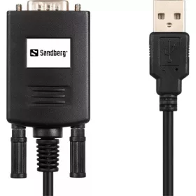   Sandberg USB-A 2.0 -> Serial RS-232 DB9 M/M adatkábel 0.3m fekete