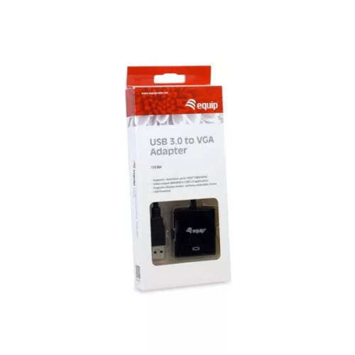 Equip Átalakító - 133384 (USB-A3.0 to VGA, fekete)