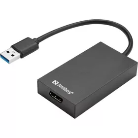 Sandberg 134-42 USB-A 3.0 -> HDMI 1.3 M/F adapter fekete
