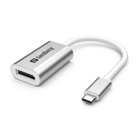   Sandberg Kábel Átalakító - USB-C to DisplayPort Link (ezüst; USB-C bemenet - DisplayPort kimenet; Aluminium)