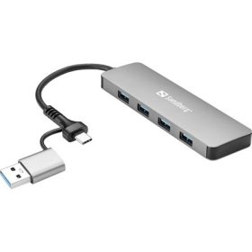 Sandberg 136-63 4-portos USB-C/A hub ezüst