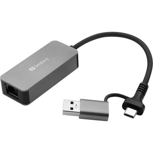 Sandberg Kábel Átalakító - USB-C/A 2.5 GbE RJ45 Adapter
