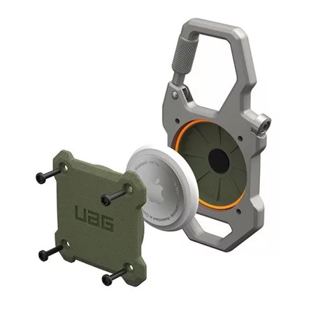 UAG MONARCH műanyag tok extra ütésálló, karabíner, SÖTÉTZÖLD Apple AirTag