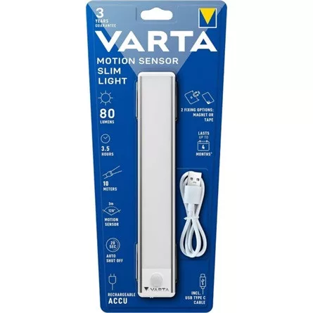 Varta Motion Sensor Slim Light 80lm meleg-fehér LED lámpa