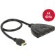 Delock ADA Delock 18600 HDMI UHD-kapcsoló, 3 x HDMI-bemenet > 1 x HDMI-kimenet, 4K integrált kábellel (50 cm)