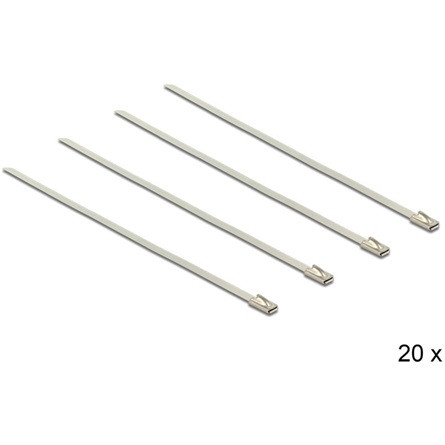 Delock KAB Delock 18631 rozsdamentes acél kábelkötegelő - 20db/cs - 200x4,6mm
