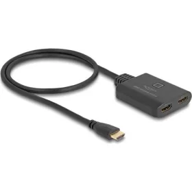   Delock HDMI kapcsoló 2 x HDMI bemenet - 1 x HDMI kimenet 8K 60 Hz, integrált kábellel 50 cm