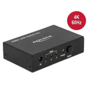   Delock HDMI Switch - 18683 (HDMI UHD-kapcsoló, 3 x bemenet, 1x kimenet, 4K)