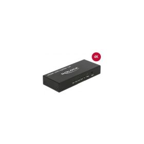   Delock HDMI Splitter - 18684 (Bemenet: HDMI-A, Kimenet: 4x HDMI-A, 3D, HDCP, Max.:3840x2160@60Hz, fém, fekete)