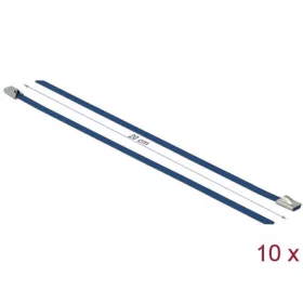   Delock Rozsdamentes Acél Kábelkötegek Hossza 200 x Szélesség 4,6 mm kék 10 db.