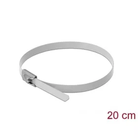  Delock Rozsdamentes Acél Kábelkötegek Hossza 200 x Szélesség 4,6 mm fehér 10 db.
