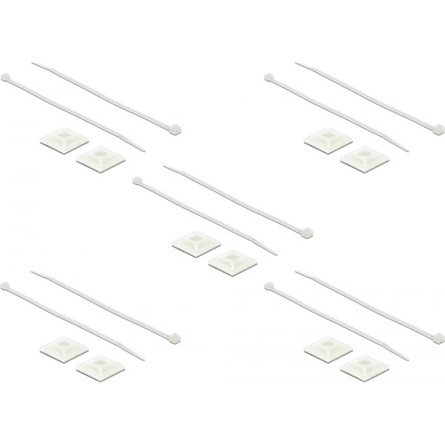 Delock Kábelkötegelő talp 25 x 25 mm, kábelkötegelővel, melynek hossza 300 mm x szélessége 4,8 mm fe