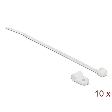 Delock Fehér színű, összekapcsoló pánt készlet 4,8 mm H 150 x Sz 2,5 mm kábelekkel