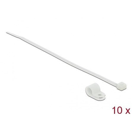 Delock Fehér színű, összekapcsoló pánt készlet 9,5 mm H 200 x Sz 4,8 mm kábelekkel