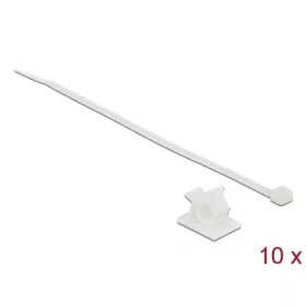   Delock Fehér, 25 x 18 mm-es kábelfogó H 200 x Sz 3,6 mm - kábellel