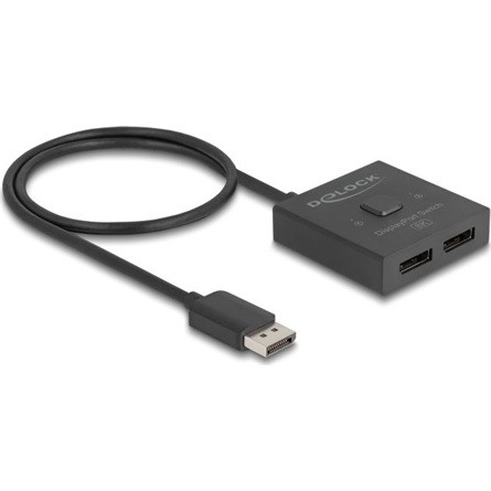 Delock DisplayPort kapcsoló 2 az 1-ben Kétirányú 8K