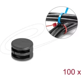   Delock Kábelkötegelő rögzítő csatolója átmérő 12 x magasság 8 mm 90 -ban csavarható fekete 100 db.