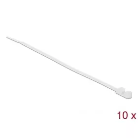   Delock Kábelkötöző szorító fűzőlyukkal Hx 300 x Sz 4,8 mm, 10 darab fehér