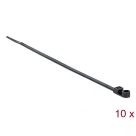   Delock Kábelkötöző szorító fűzőlyukkal Hx 160 x Sz 4,8 mm, 10 darab fekete
