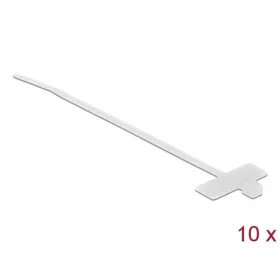   Delock Kábelkötöző címkével Hx 100 x Sz 2,5 mm, 10 darab fehér
