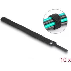   Delock Befűzős kábelkötegelő hossza 150 mm fekete 12 mm, 10 db.