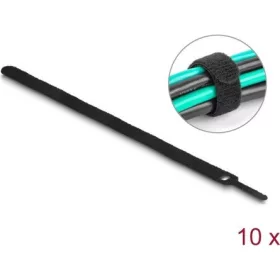   Delock Befűzős kábelkötegelő hossza 250 mm fekete 12 mm, 10 db.
