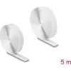 Delock Öntapadó tépőzáras szalag-szett, H 5 m és Sz 20 mm fehér