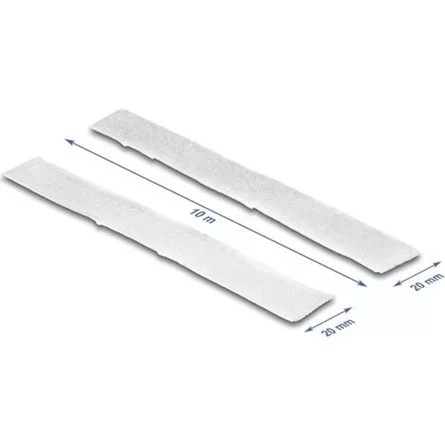 Delock Öntapadó tépőzáras szalag-szett, H 10 m és Sz 20 mm fehér