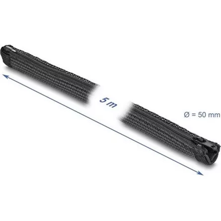 Delock Befont karmantyú zipzáras szorítóval hőállóság egészen 5 m x 50 mm-es fekete