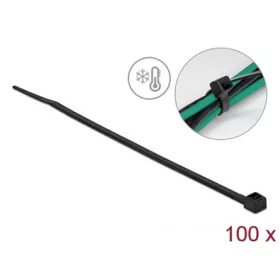   Delock Kábelkötöző ellenáll a hideg hőmérsékletnek hossza 150 x szélessége 3,6 mm, 100 db. Fekete