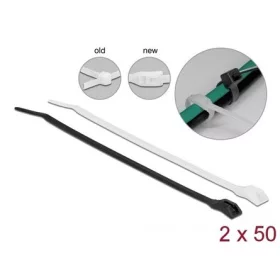   Delock Kábelkötegelő lapos fejrésszel hossza 110 mm szélessége 2,5 mm, 100 db.