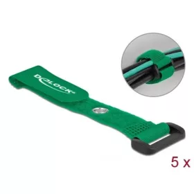  Delock Befűzős kábelkötegelő tépőzárral és szorító karikával hossza 150 mm, szélessége 20 mm, 5 db.