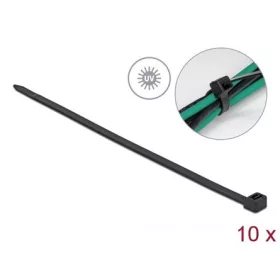 Delock 19562 610mm x 9mm kábelkötegelő fekete 10db
