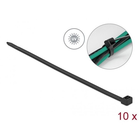 Delock 19562 610mm x 9mm kábelkötegelő fekete 10db