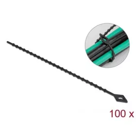   Delock Újrahasználható kötöző Hx 150 x Sz 2,4 mm 100 db. Fekete