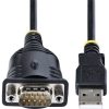 StarTech USB-A 2.0 -> Serial RS-232 DB9 M/M adatkábel 1m fekete