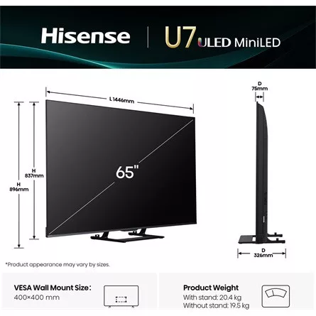 Hisense 65" 65U7Q 4K UHD Smart MiniLED ULED TV