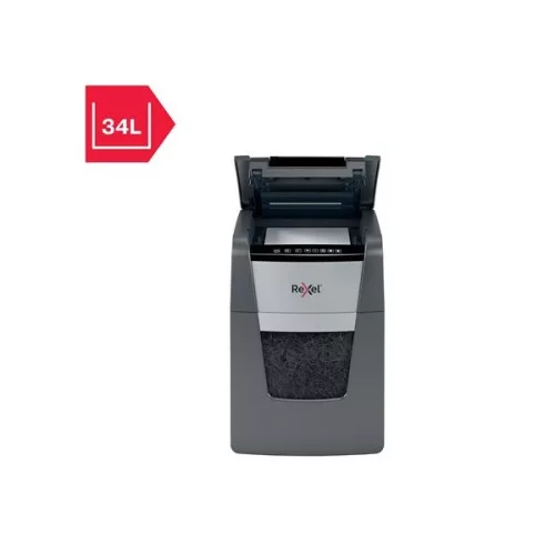 REXEL Iratmegsemmisítő, konfetti, 90 lap, "Optimum AutoFeed+ 90X"