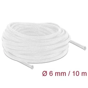 Delock Fonott kábelharisnya nyújtható 10 m x 6 mm fehér