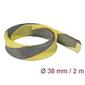   Delock Fonott kábelharisnya nyújtható 2 m x 38 mm fekete-sárga