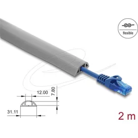   Delock Kábelcsatorna, PVC, hajlékony, 30 x 10 mm   2 m hosszú, szürke