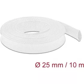 Delock Fonott kábelharisnya nyújtható 10 m x 25 mm fehér