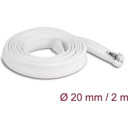 Delock Befont karmantyú zipzáras szorítóval hőállóság egészen 2 m x 20 mm-es fehér