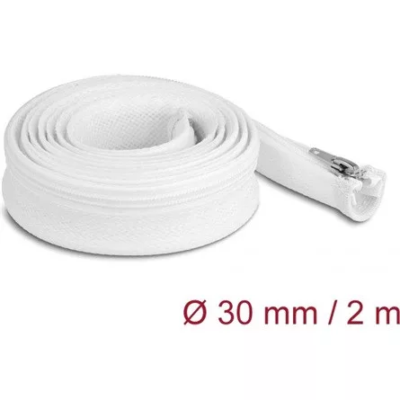 Delock Befont karmantyú zipzáras szorítóval hőállóság egészen 2 m x 30 mm-es fehér