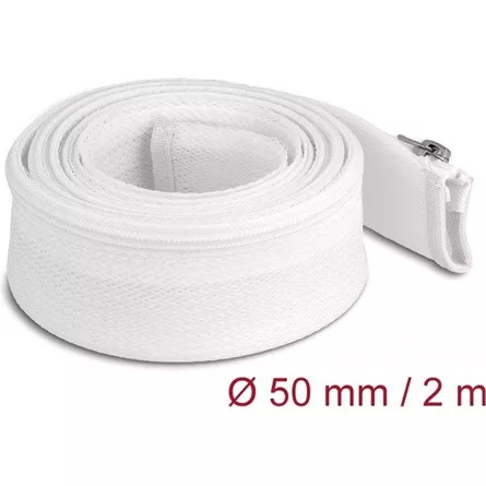 Delock Befont karmantyú zipzáras szorítóval hőállóság egészen 2 m x 50 mm-es fehér