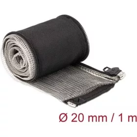   Delock Hőellenálló EMI Shielding fonott borítás zipzárral, 1 m x 20 mm méretű, fekete