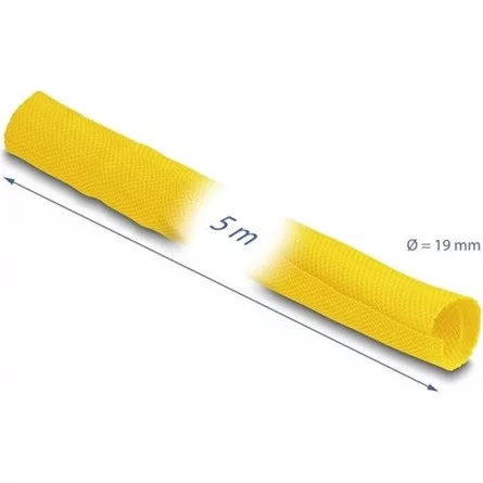 Delock Szőtt önzáródó karmantyú hőállóság egészen 5 m x 19 mm-es, sárga